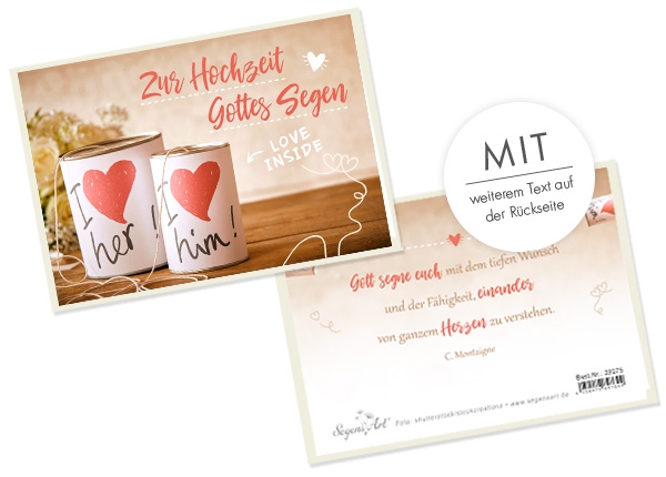 Faltkarte - Zur Hochzeit - Love inside