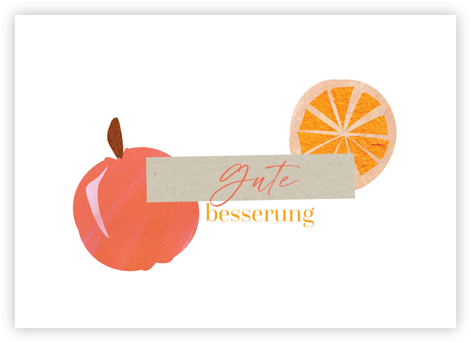 Faltkarte Naturpapier - Gute Besserung (Früchte)