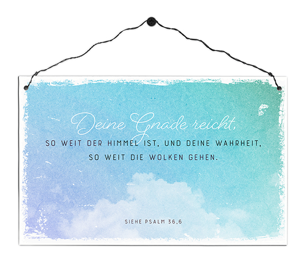 Holzschild groß - Wolken