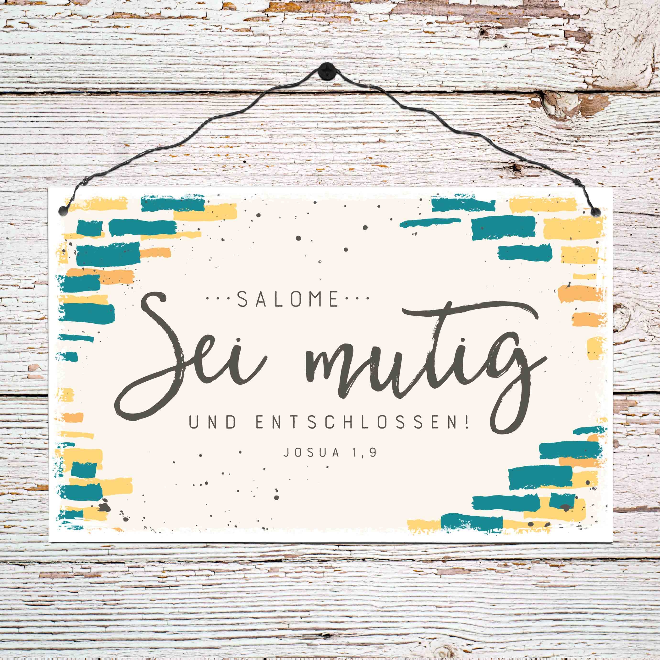 Persönliches Holzschild groß - Sei entschlossen