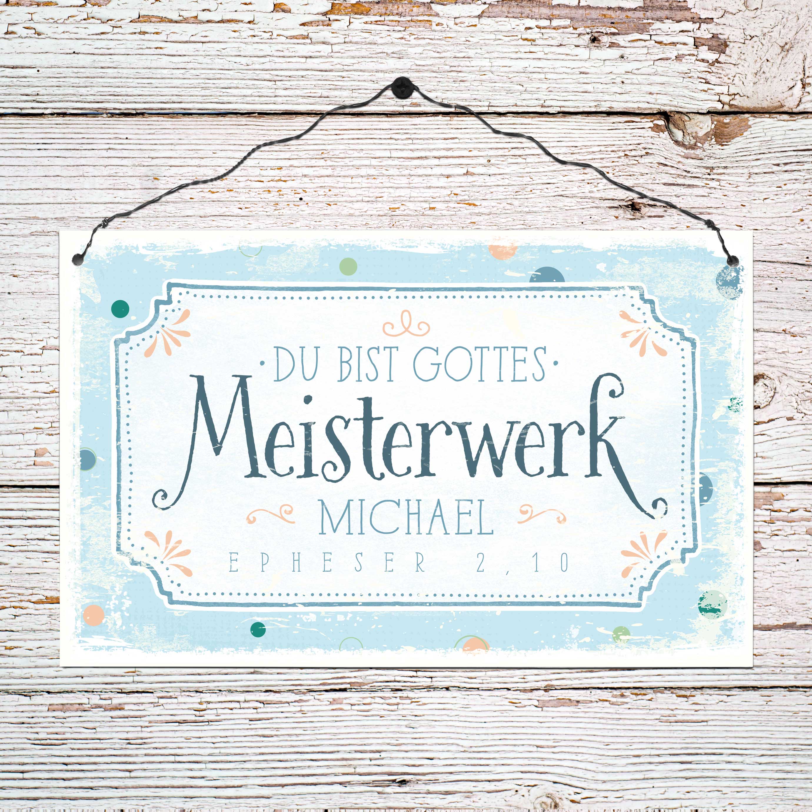 Persönliches Holzschild groß - Meisterwerk