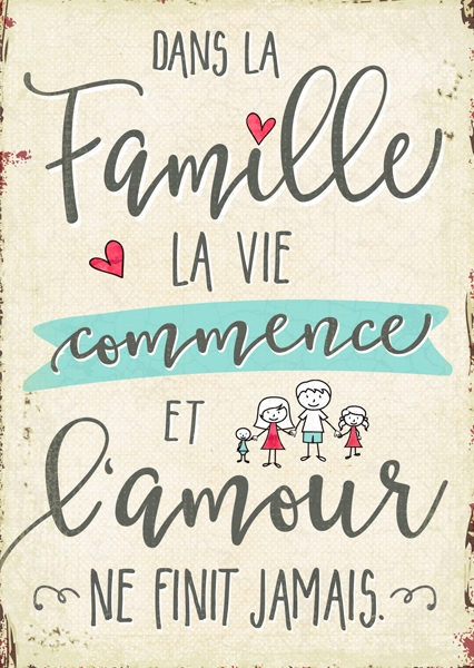 Postkarte - Dans la famille