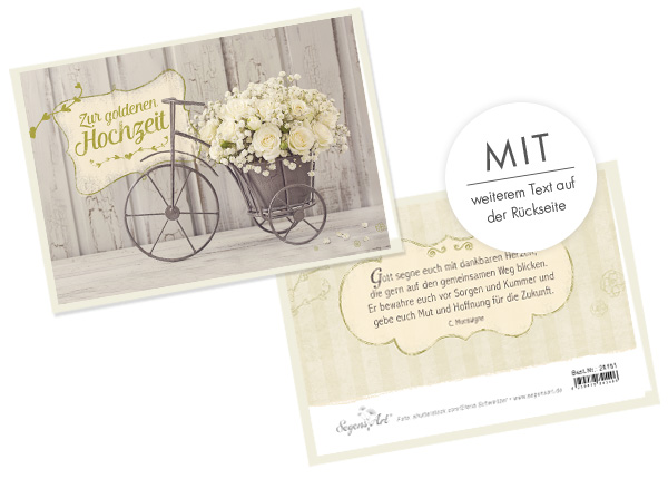 Faltkarte - Zur goldenen Hochzeit - Dankbare Herzen