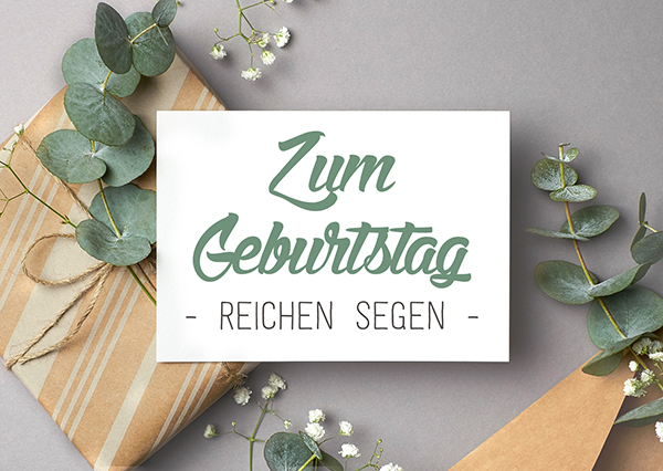 Postkarte - Zum Geburtstag reichen Segen