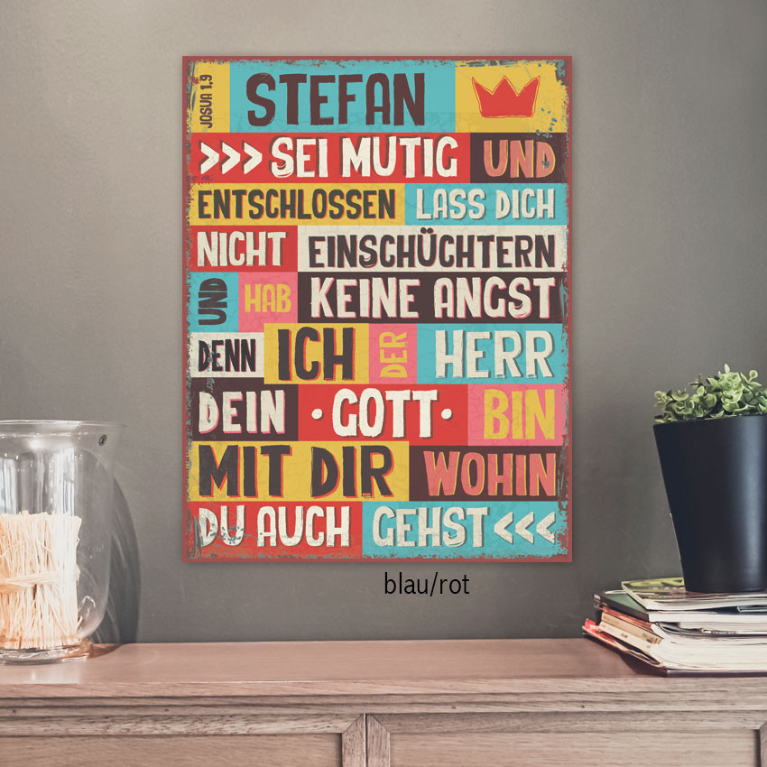 Persönliches Metallschild groß - Sei mutig