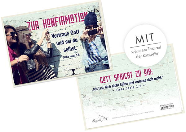 Faltkarte - Zur Konfirmation – Vertraue Gott (Foto)