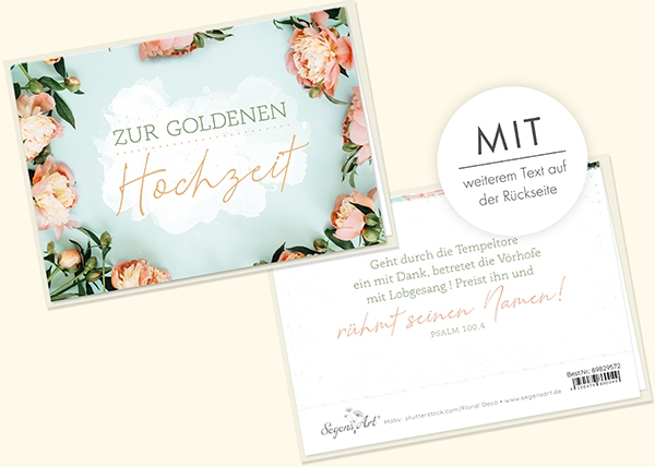 Faltkarte - Zur goldenen Hochzeit - mit Dank