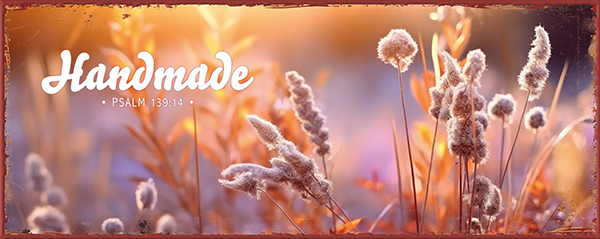 Metallschild lang - Handmade (Gräser)