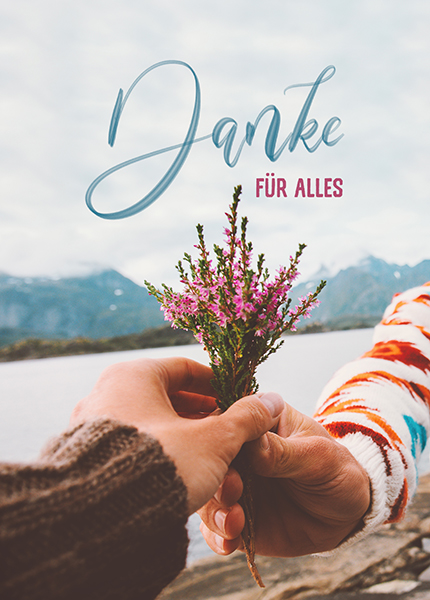 Postkarte - Danke für alles (Blumen)