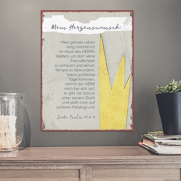 Metallschild groß - Mein Herzenswunsch