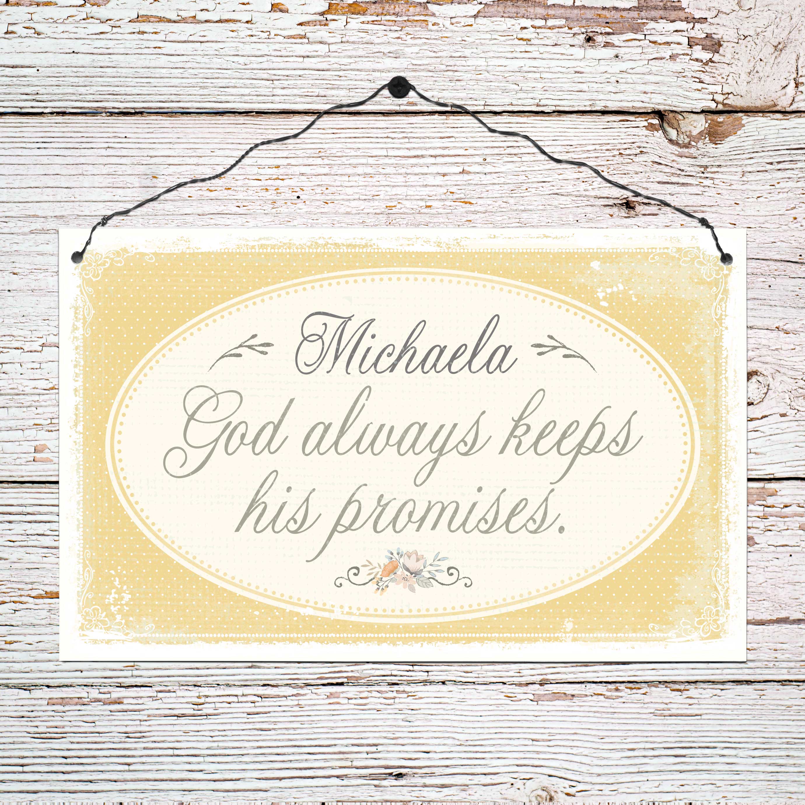 Persönliches Holzschild groß - Promises