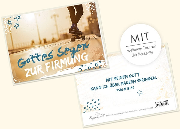 Faltkarte - Zur Firmung (Skateboard)