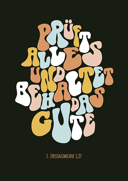 Postkarte - Jahreslosung 2025 - Letter schwarz