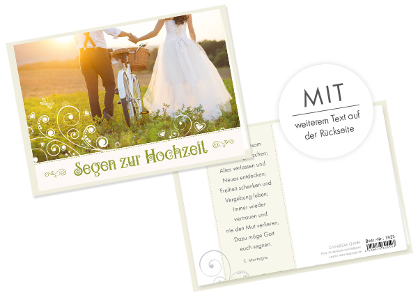 Faltkarte - Segen zur Hochzeit (Fahrrad)