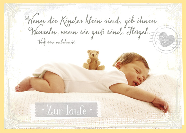 Faltkarte - Zur Taufe - Flügel