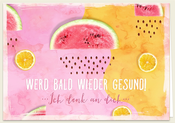 Faltkarte - Gesund (Melone)