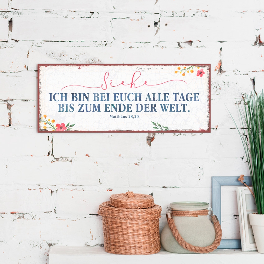 Metallschild lang - Ich bin bei euch