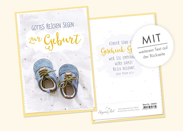 Faltkarte - Gottes reichen Segen zur Geburt