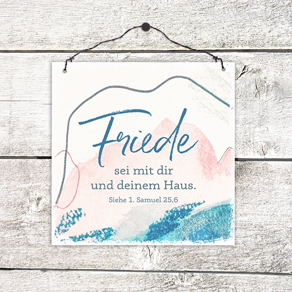 Holzschild klein - Friede (rosa)