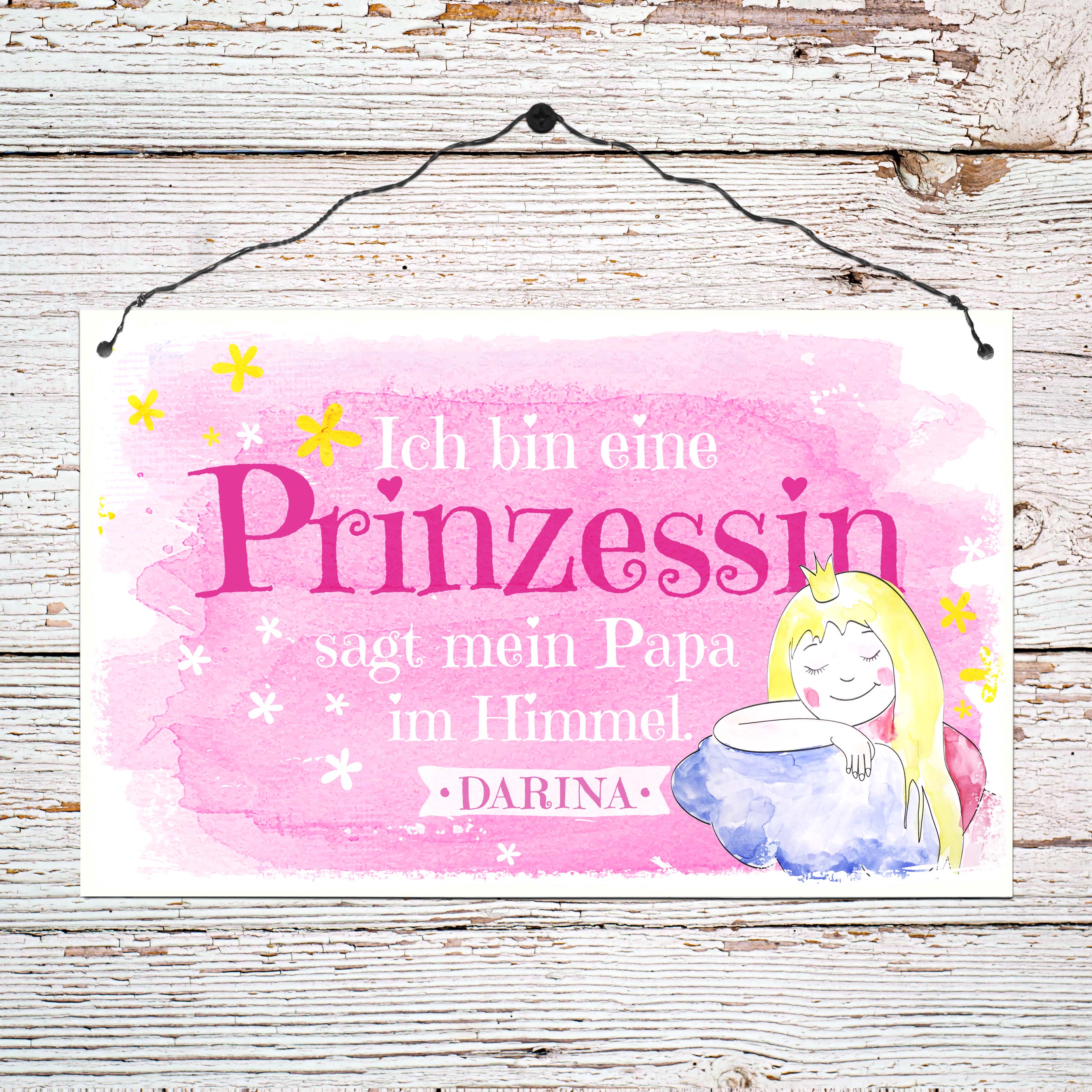 Persönliches Holzschild groß - Prinzessin