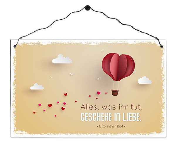 Holzschild groß - Liebe (gelb)