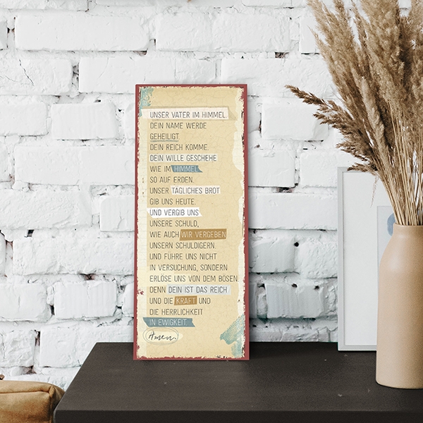 Metallschild lang - Vaterunser