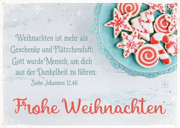 Postkarte - Frohe Weihnachten (Plätzchen)