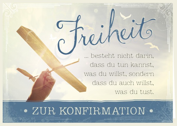 Faltkarte - Konfirmation - Freiheit besteht