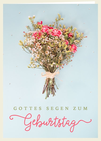 Faltkarte - Gottes Segen (Blumenstrauß)