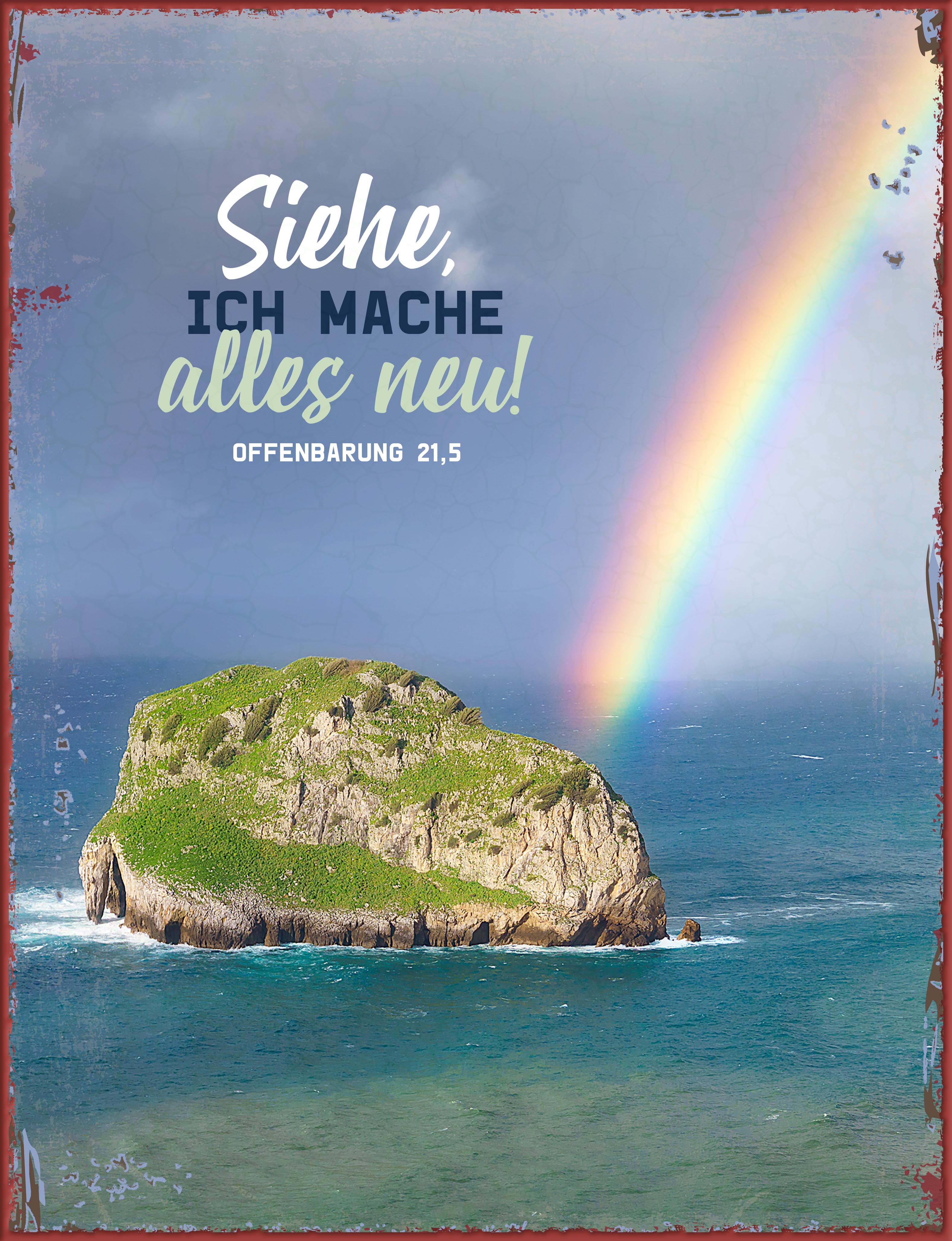 Metallschild groß - Jahreslosung 2026 - Regenbogen