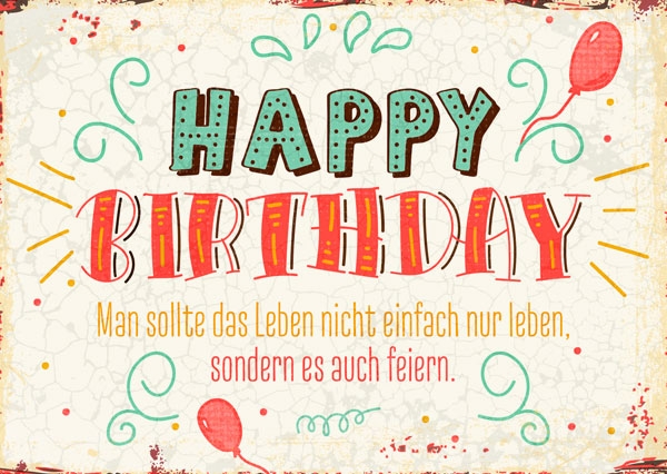 Postkarte - Happy Birthday (das Leben feiern)