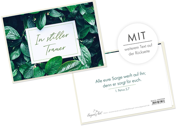 Faltkarte - In stiller Trauer - Alle eure Sorge
