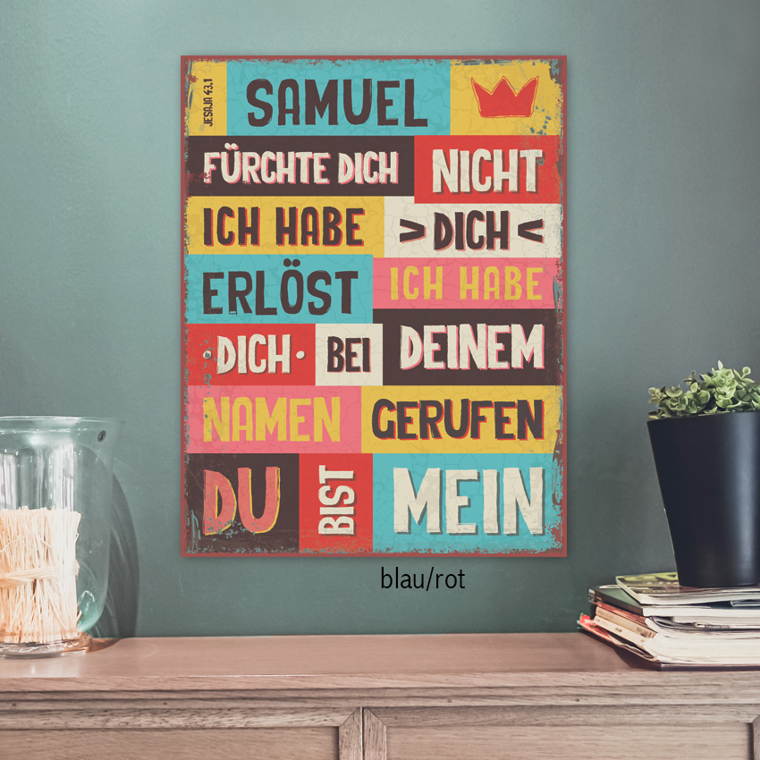 Persönliches Metallschild groß - Du bist mein