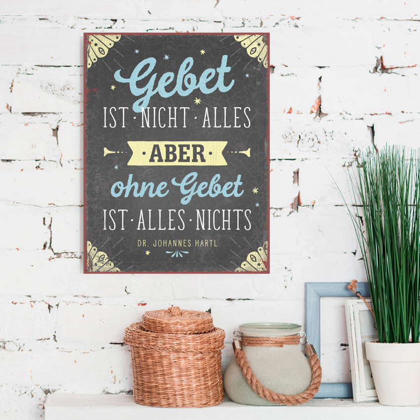 Metallschild groß - Ohne Gebet