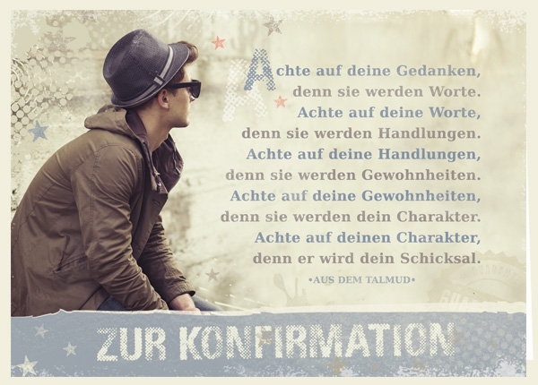 Faltkarte - Konfirmation - Achte auf deine Gedanken