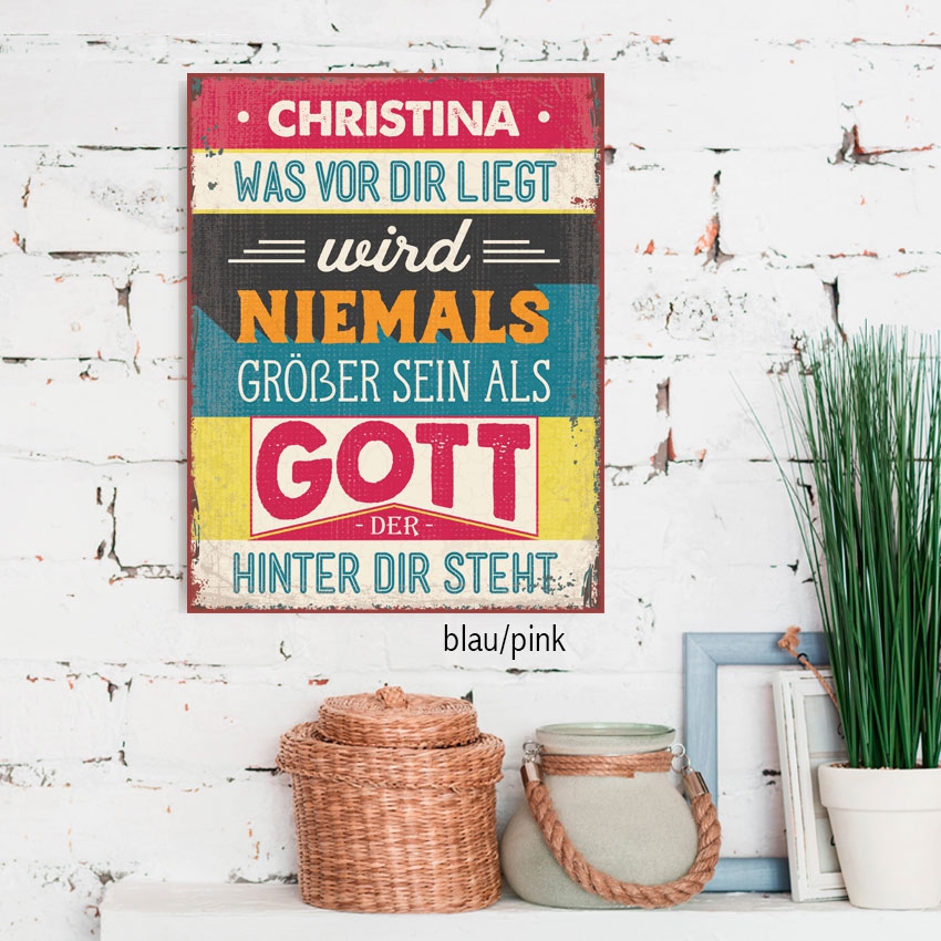 Persönliches Metallschild groß - Was vor dir liegt