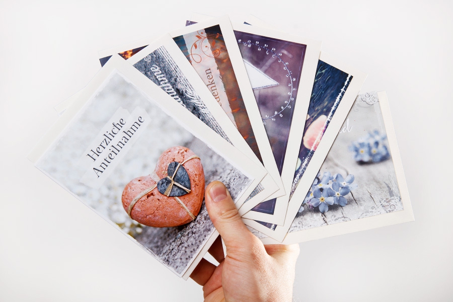 Faltkarten-Set rechteckig - Trauer