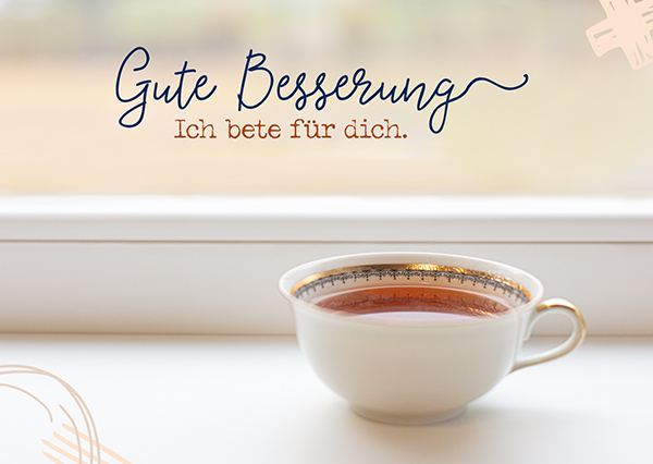 Postkarte - Gute Besserung (Tassenmotiv)