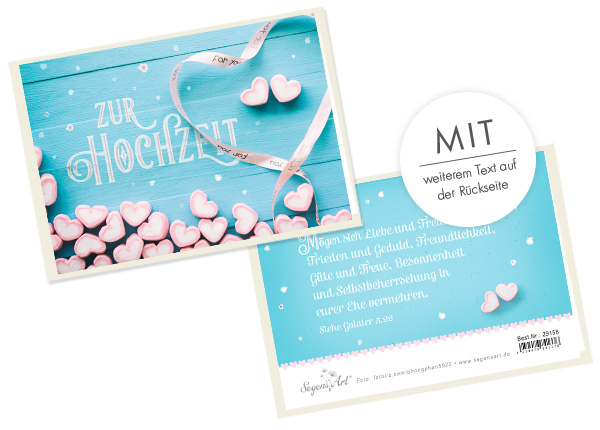 Faltkarte - Zur Hochzeit - Frieden und Geduld