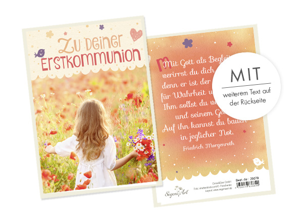 Faltkarte - Zu deiner Erstkommunion (Wiese)