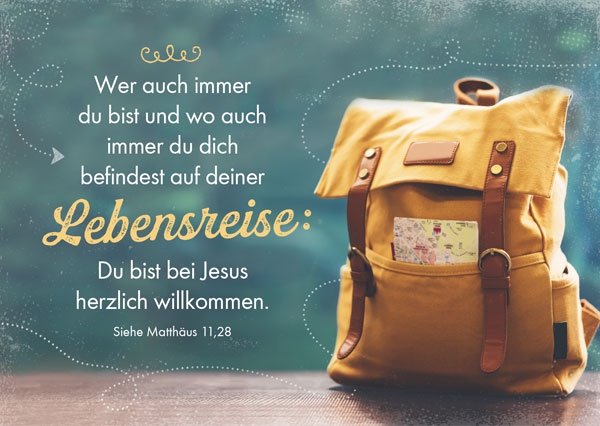 Postkarte - Bei Jesus willkommen