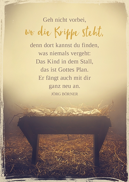 Postkarte - Wo die Krippe steht