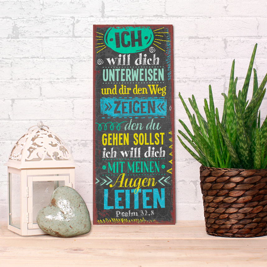 Metallschild lang - Ich will dich leiten