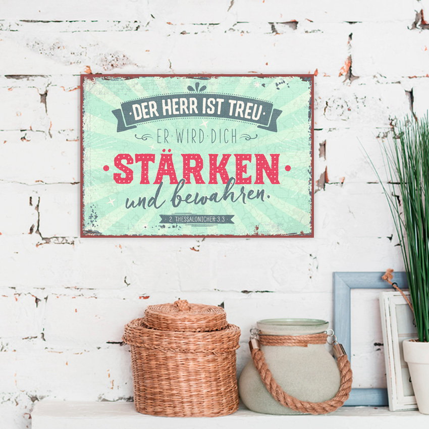 Metallschild klein - Der Herr ist treu