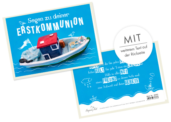Faltkarte - Segen zu deiner Erstkommunion (Boot)