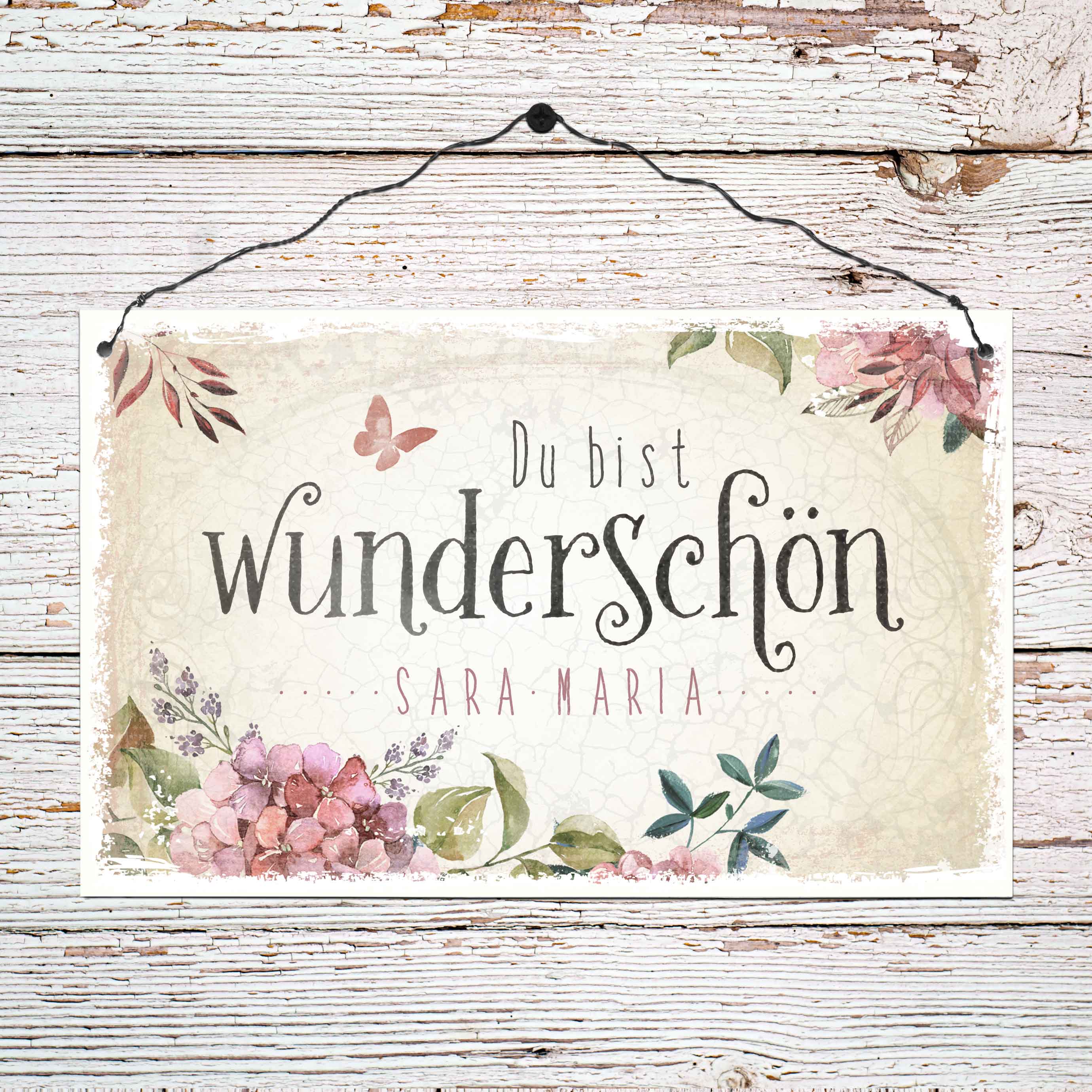 Persönliches Holzschild groß - Wunderschön