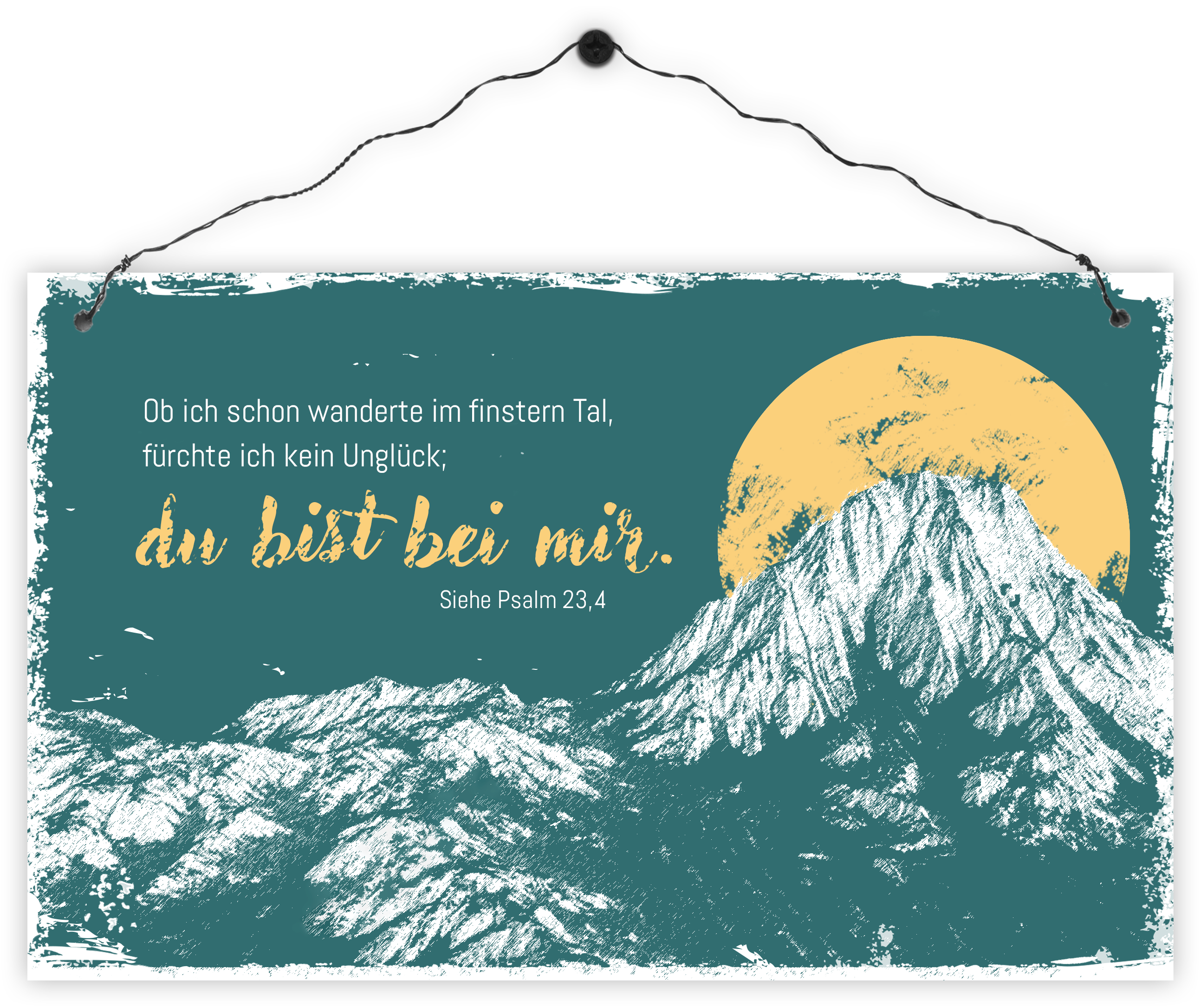 Holzschild groß - Du bist bei mir