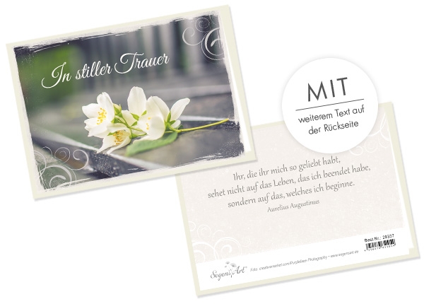Faltkarte - In stiller Trauer (weiße Blume)