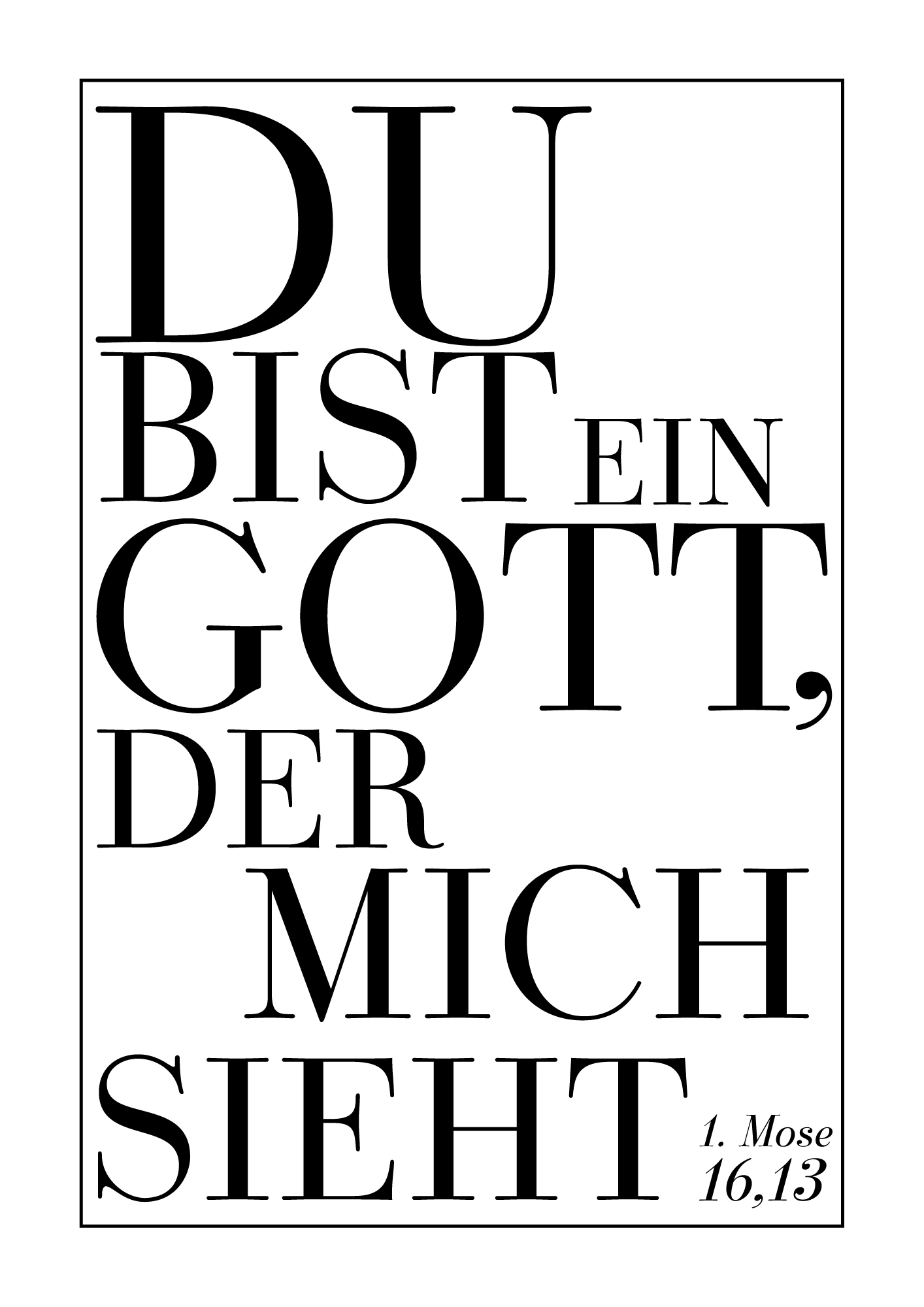 Poster - Ein Gott, der mich sieht (Typografie)