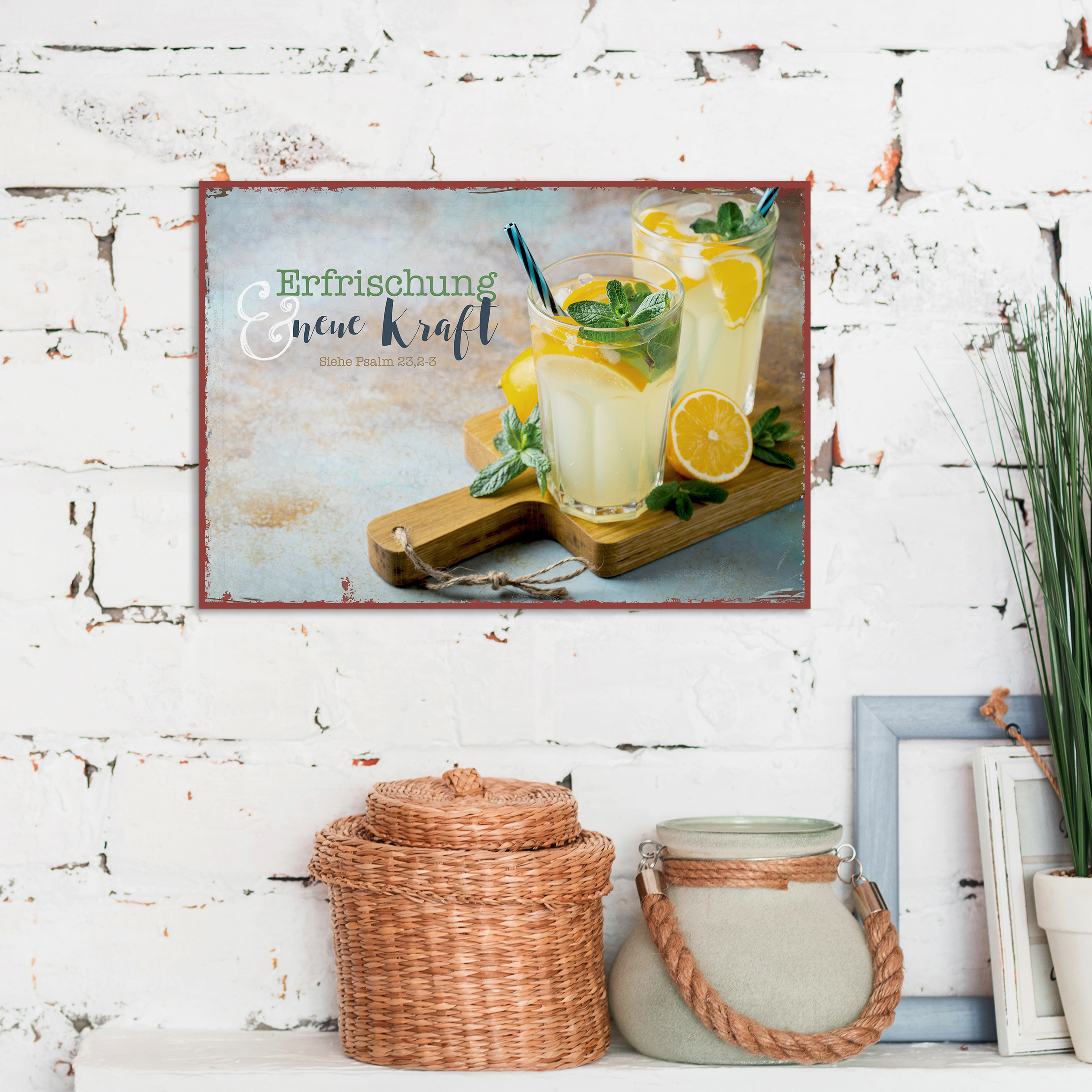 Metallschild klein - Erfrischung